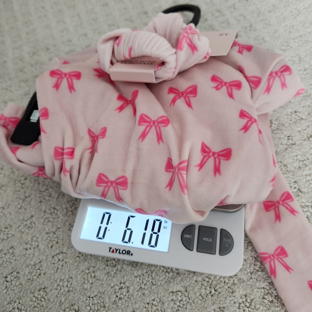 NWT Toddler Girls 2T Pink Velour Bow Pajama Sleepwear 3 Piece Set‎ - Picture 8 of 8